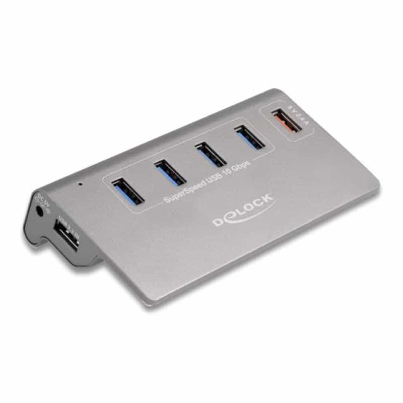 DELOCK USB 10 Gbps Hubmit 4USB Typ-A Ports+1 Schnellladeport