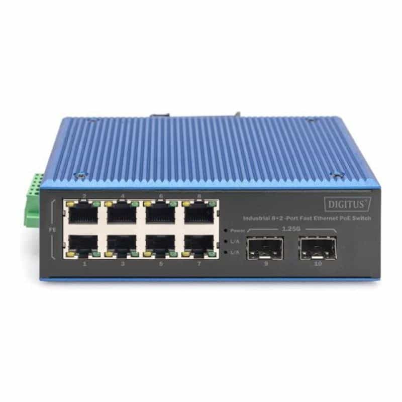 DIGITUS Switch 8+2 -Port Fast Ethernet PoE C/APC Stecker 5