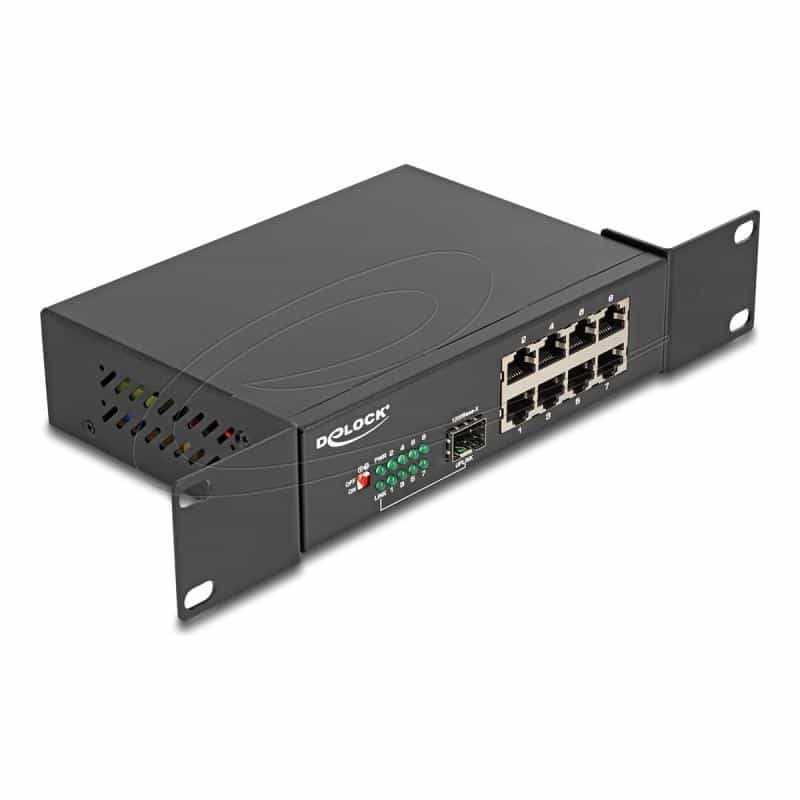 DELOCK 10" Gigabit Ethernet Switch 8 Port + 1 SFP