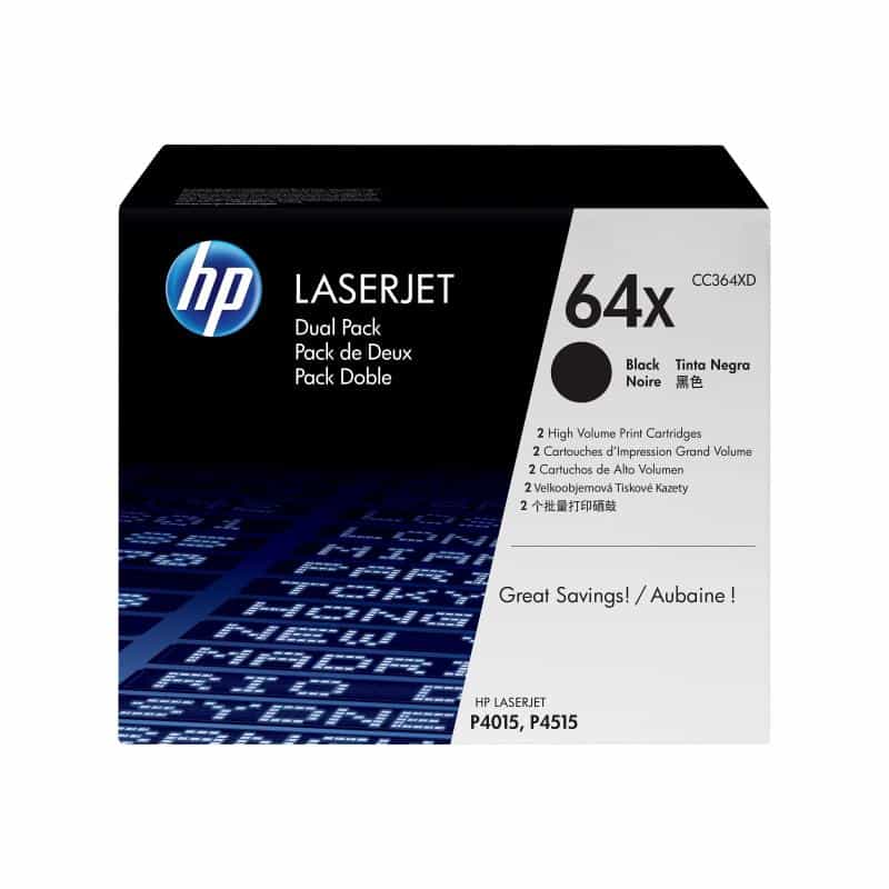 HP 64X 2er Pack Schwarz LaserJet Tonerpatrone (CC364XD)