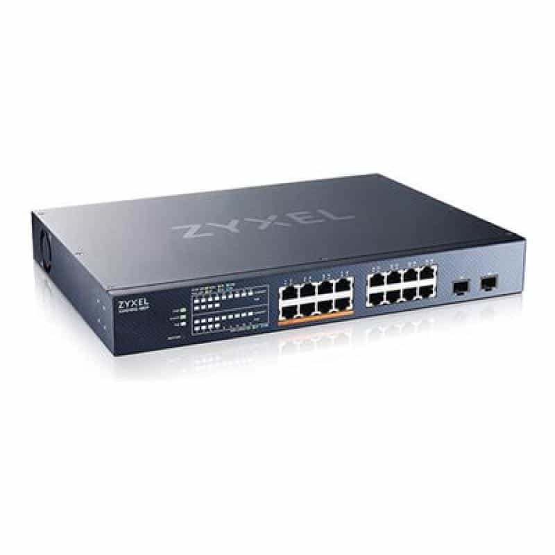 ZYXEL 16-Port 2.5GbE, 2 SFP+, 8 x PoE++ 802.3 bt, 180W  Smart Switch, NebulaFlex  (Webmanaged und Cl