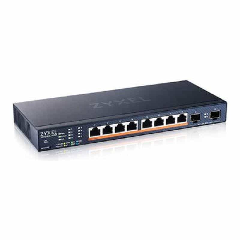 ZYXEL 8-Port 2.5GbE, 2 SFP+, 8 x PoE++ 802.3 bt, 130W Smart Switch, NebulaFlex  (Webmanaged und Clou