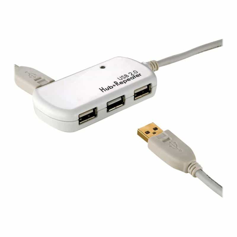 ROLINE USB 2.0 4-Port Hub mit Repeater - 12m