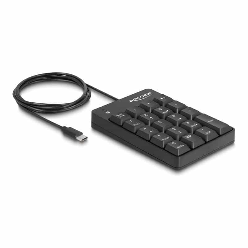 DELOCK USB Type-C Nummernblock 19 Tasten schwarz
