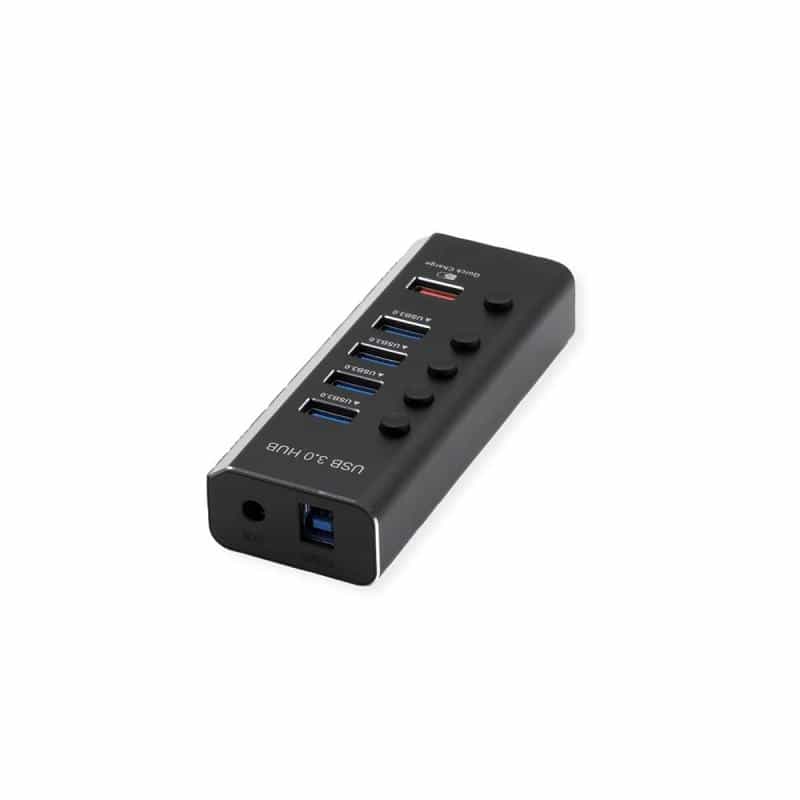 ROLINE USB3.2 Gen1 Hub 5x 4x A+ 1x QC Ports einzeln schaltbar