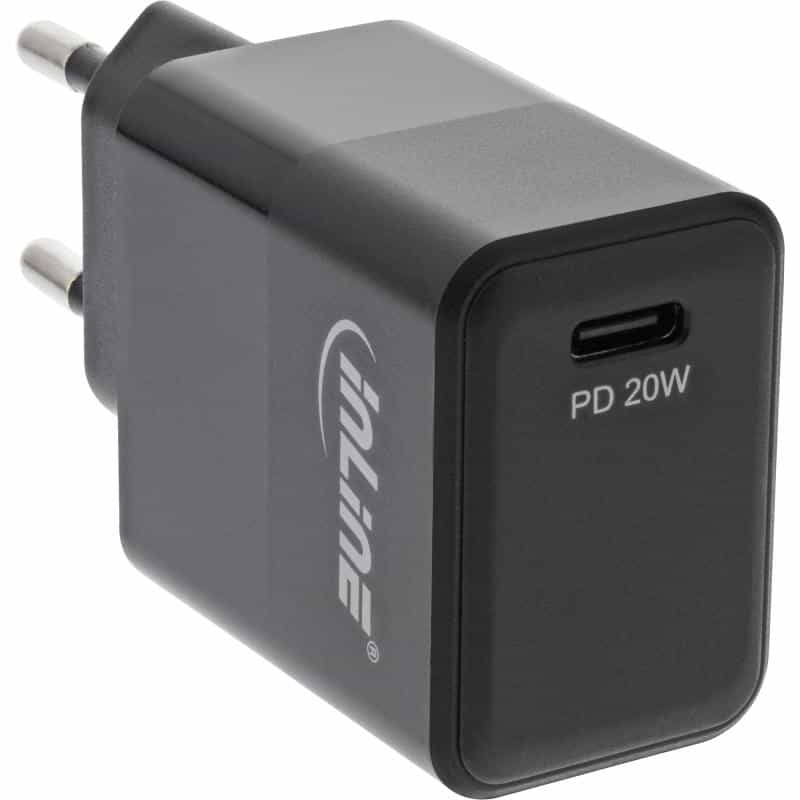 INLINE USB PD Netzteil Ladegerät Single USB-C, Power Delivery, 20W, schwarz