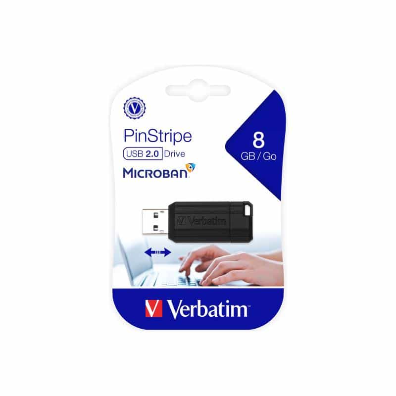 USB-Disk Verbatim  8GB 2.0 Pin Stripe black