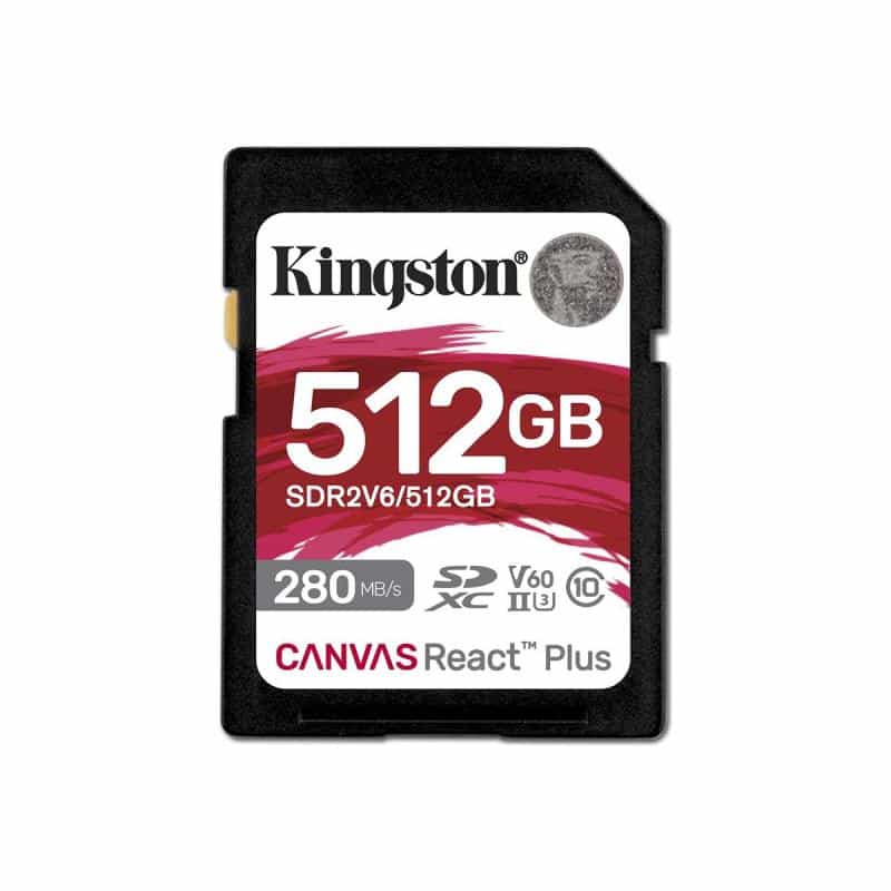KINGSTON Canvas React Plus SDXC UHS-II 280R/150W U3 V60 for Full HD/4K 512GB