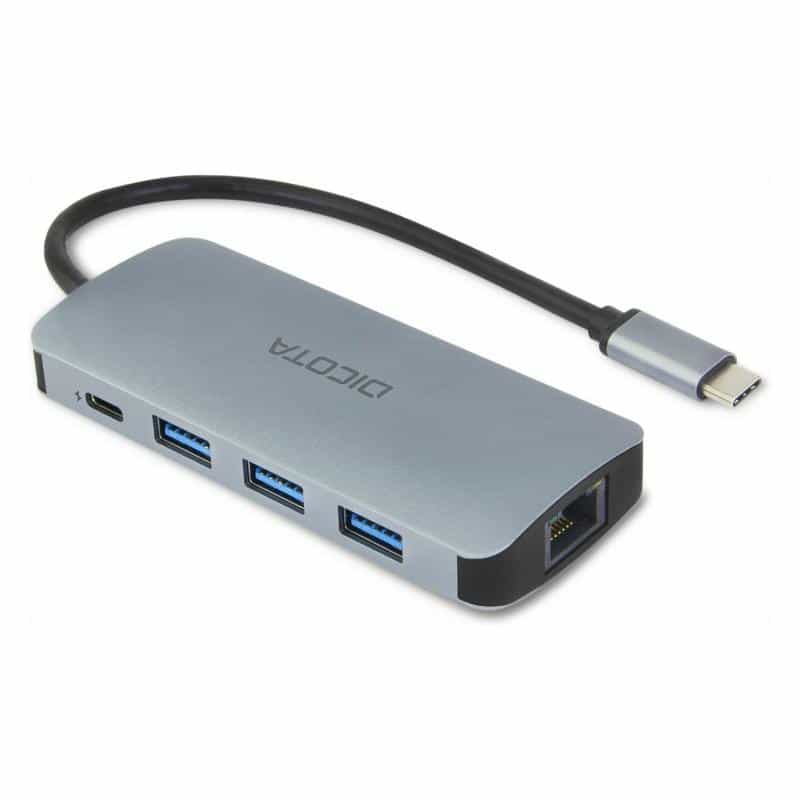 DICOTA USB-C 8-in-1 Multi Hub 4K PD 100W silver