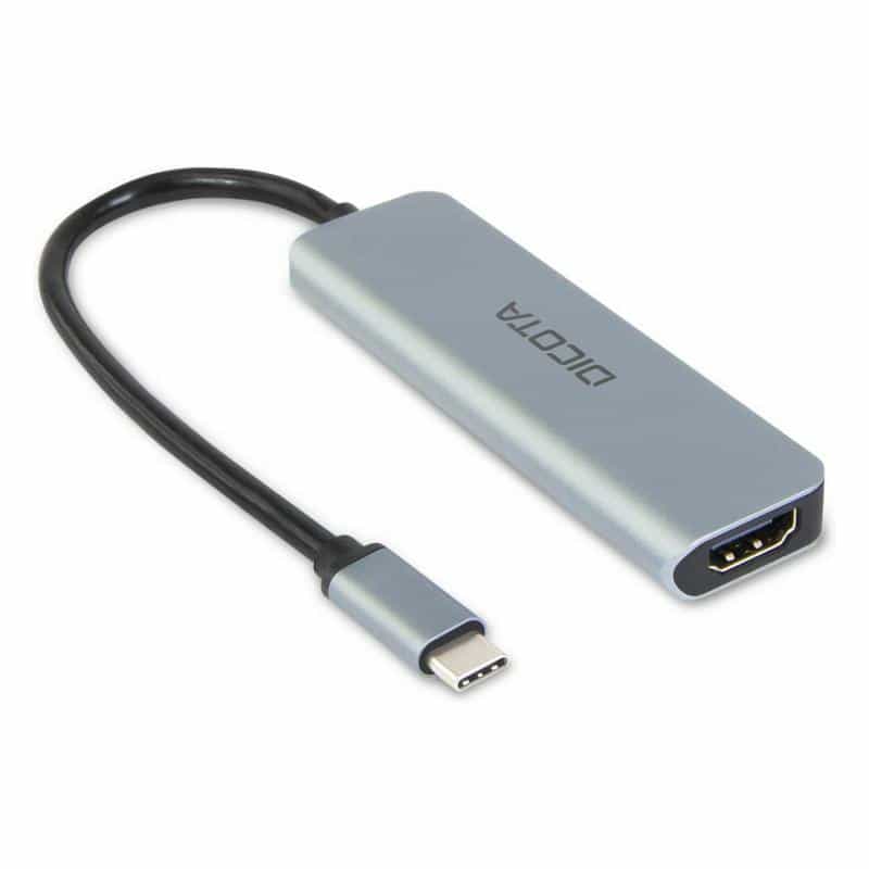 DICOTA USB-C 5-in-1 Video Hub 4K PD 100W silver