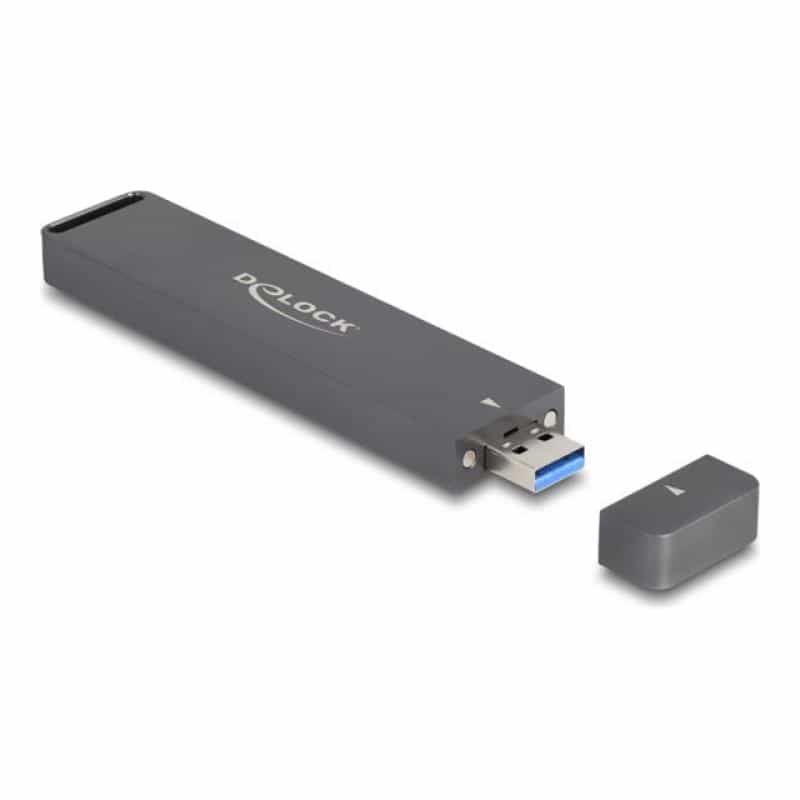 DELOCK Externes Gehäuse M.2 NVMe PCIe SSD oder SATA SSD