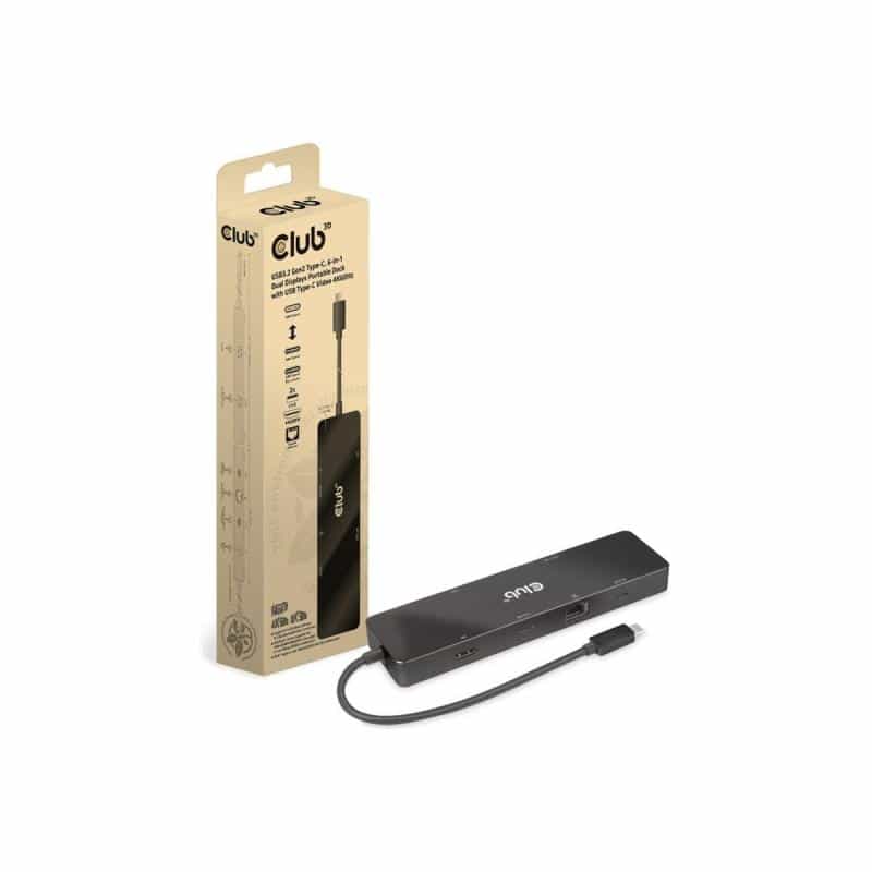 CLUB3D USB-C Dock > HDMI/USB-C(8K)/2xUSB/USB-C(PD100W)/RJ45 retail