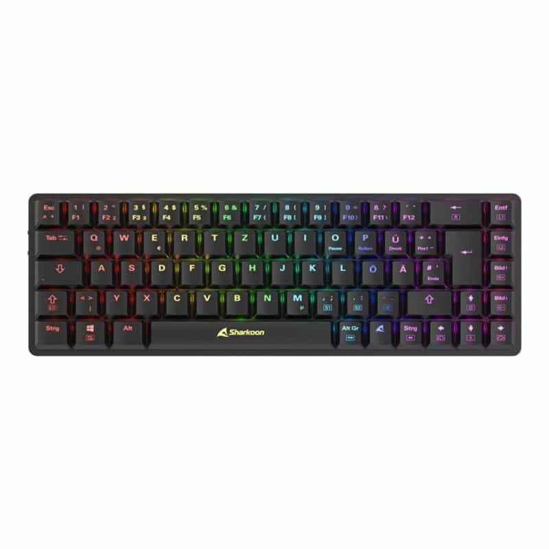 SHARKOON PureWriter W65 schwarz, DE-Layout, Kailh Choc V2 Low Profile Red