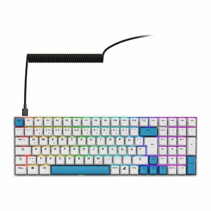 SHARKOON SKILLER SGK50 S2 PBT weiß, DE-Layout, Gateron G Pro 3.0 Yellow