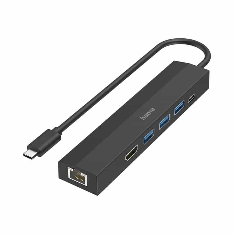 HAMA USB-C-Hub, Multiport, 6 Ports, 3x USB-A, USB-C, HDMI