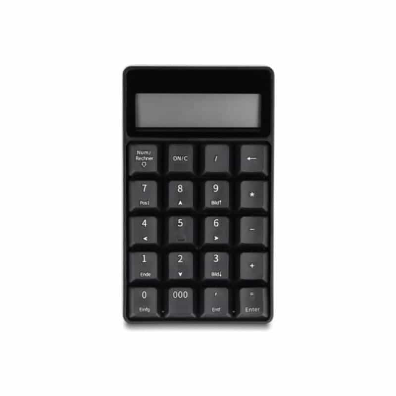 DELOCK 2 in 1 USB Typ-A Nummernblock mit Taschenrechner Funktion 2,4GHz kabellos schwarz