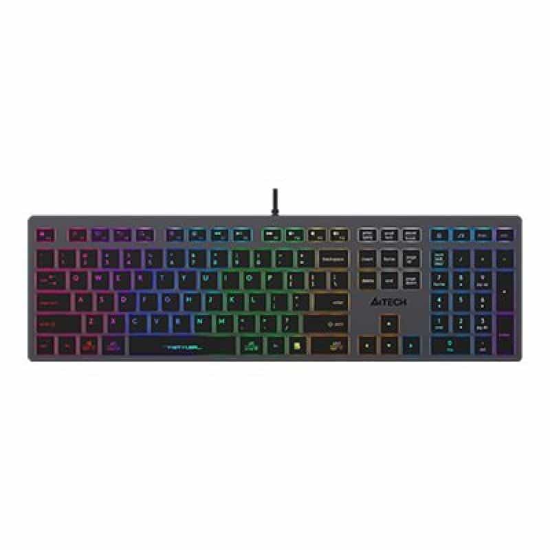 A4TECH FSTYLER FX60H (Neon Backlit) Tastatur USB QWERTY Schwarz, Grau (A4TKLA47126)