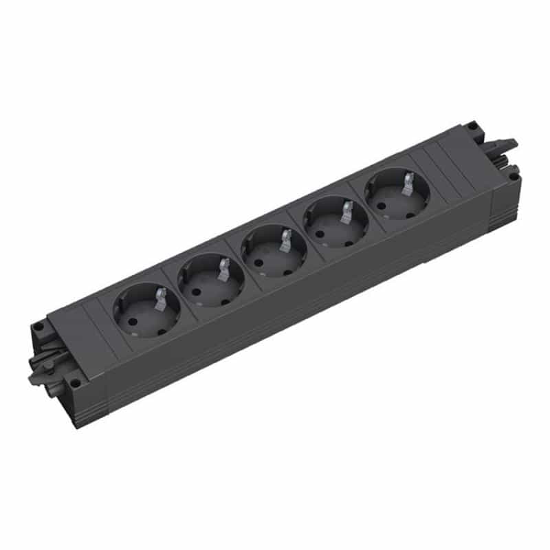BACHMANN STEP BASE 5x Schutzkontakt, schwarz (906.18821)