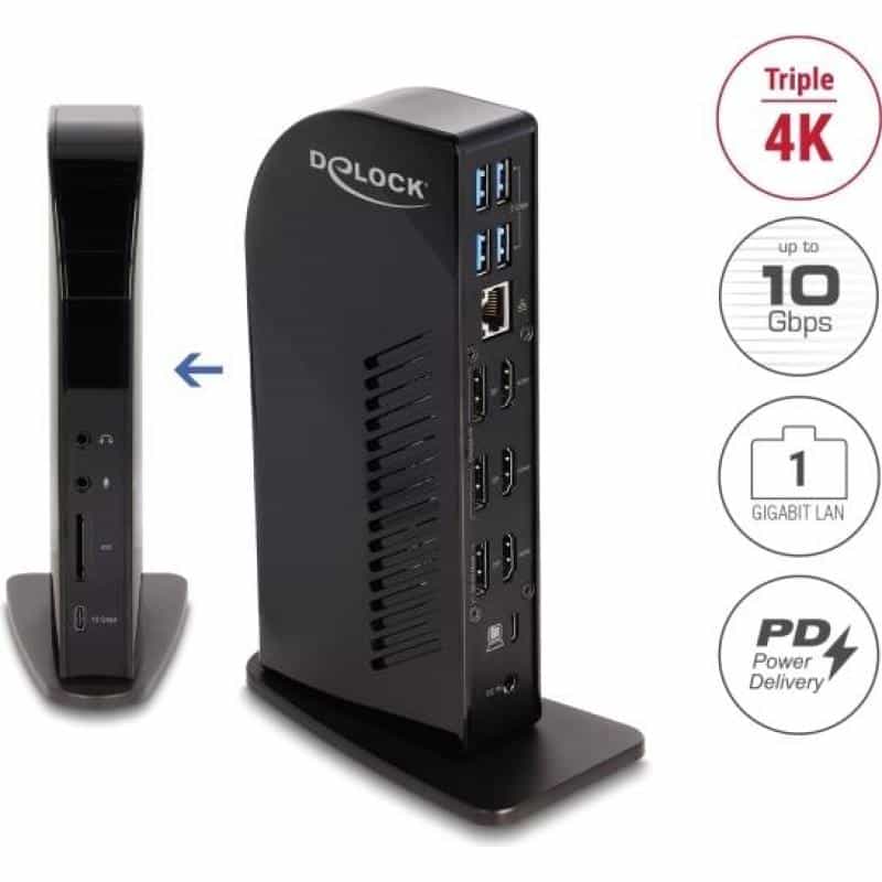 DELOCK USB Type-C Triple Display Dockingstation mit DisplayLink 4K