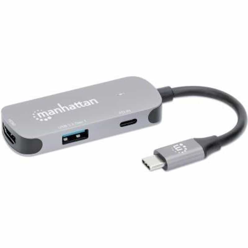 MANHATTAN 3-in-1 Dock USB-A/USB-C PD 4K60 HDMI USB USB-C PD