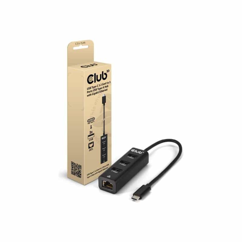 CLUB3D USB-Hub USB Typ-C 3.2 > 3x USB Typ A