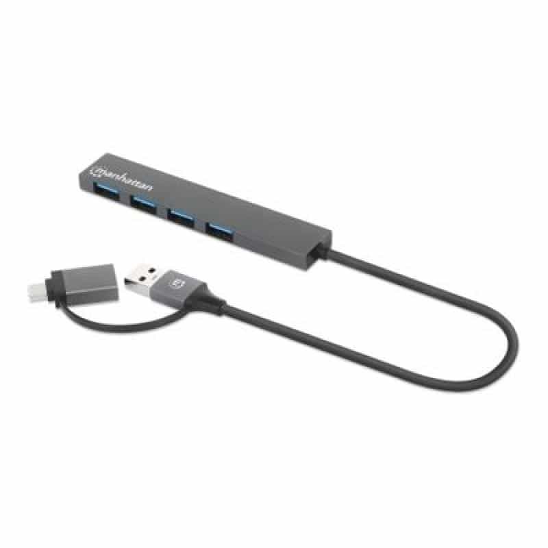 MANHATTAN Kombo-Hub 4Port USB 3.0 Typ-C/Typ-A 4xUSB-A Buchse