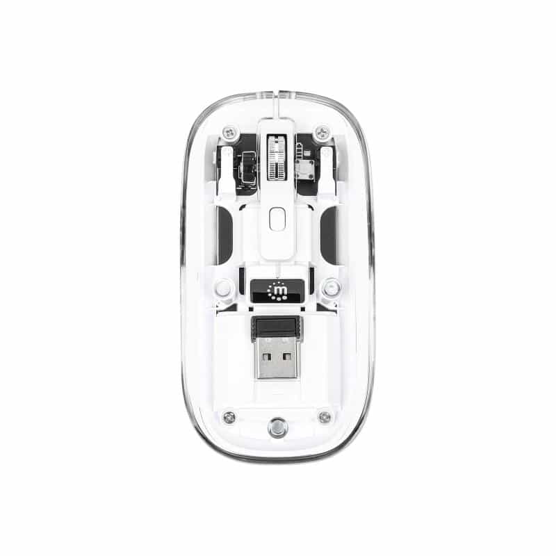 MANHATTAN Funkmaus USB-A 4Tasten RGB LED weiß transparent MANHATTAN Funkmaus USB-A 4Tasten RGB LED weiß transparent