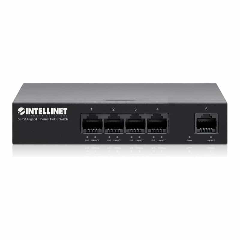 INTELLINET 5-Port Gigabit Ethernet PoE+ Switch 4x PSE PoE+