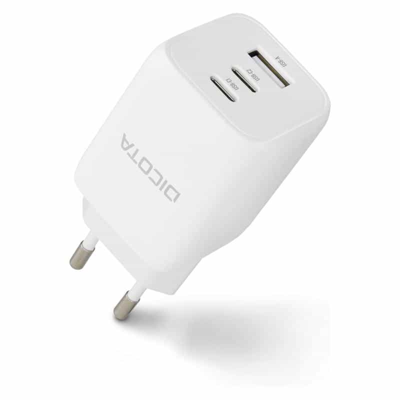 DICOTA Compact 3-Port GaN Wall Charger (65W) EU white