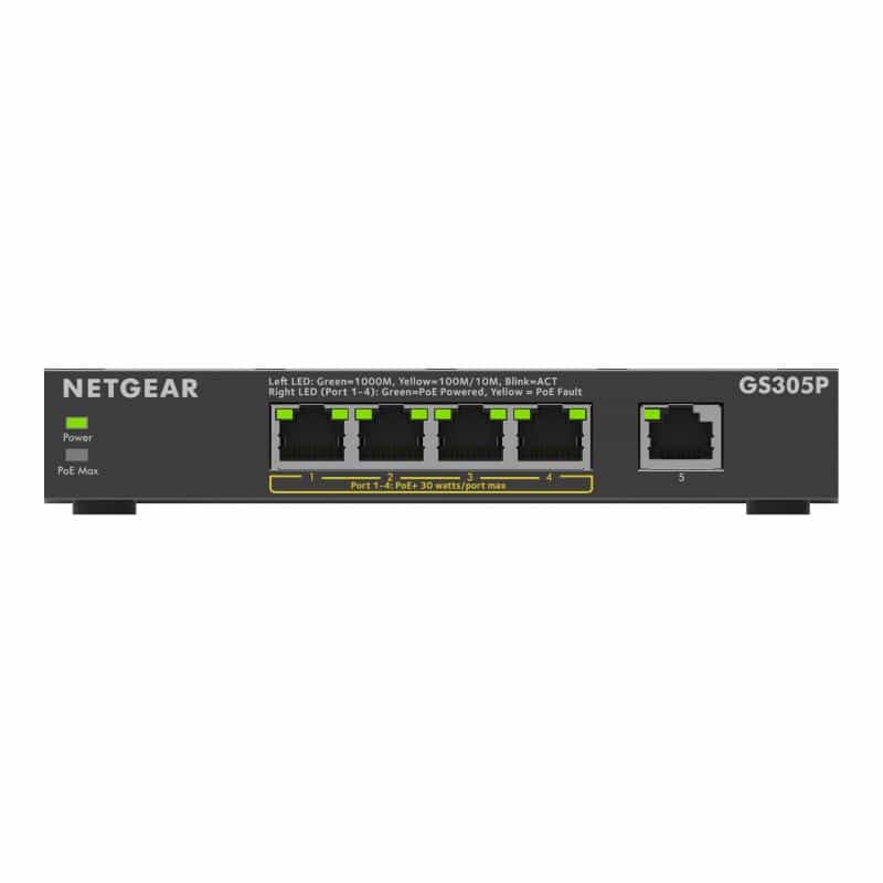 NETGEAR GS305P PoE Gigabit Ethernet Unmanaged Plus Switch