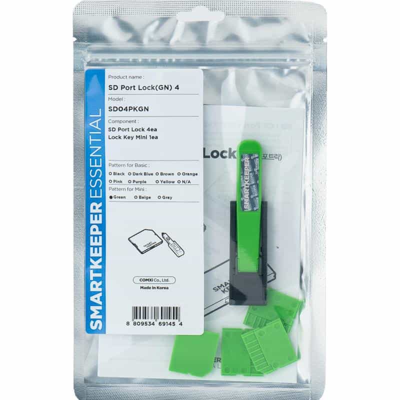 SMARTKEEPER Mini "SD Port" Blocker grün 4 Stk.+Key