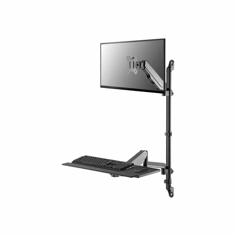 NEOMOUNTS höhenverstellbarer, wandmontierter Arbeitsplatz für 17-32" Bildschirme, Tastatur und Maus