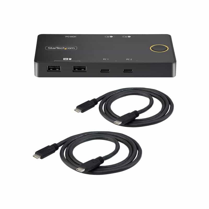 STARTECH.COM 2-Port USB-C KVM-Switch Ein 4K 60Hz HDMI Monitor
