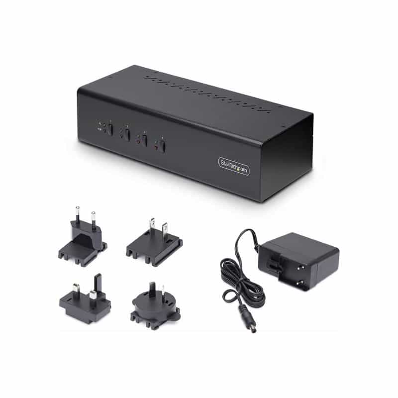 STARTECH.COM 4-Port KVM Switch Dual Monitor DisplayPort 4K 60Hz