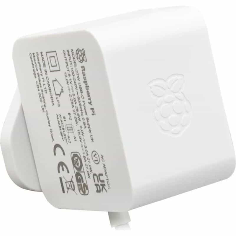 RASPBERRY PI 27W USB-C Netzteil für PI 5 weiß