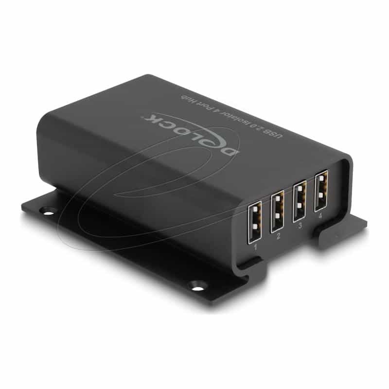 DELOCK 4 Port USB 2.0 Isolator Hub mit 5 kV Isolation für Datenleitung