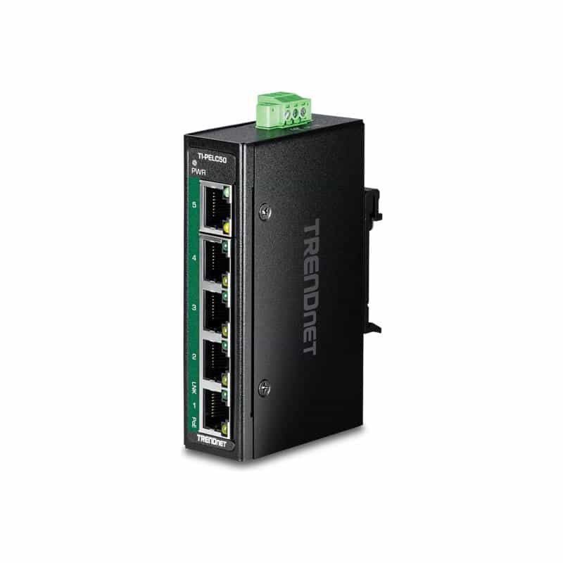 TRENDNET 5-Port Industrial Fast Ethern. PoE+ DIN-Rail Switch