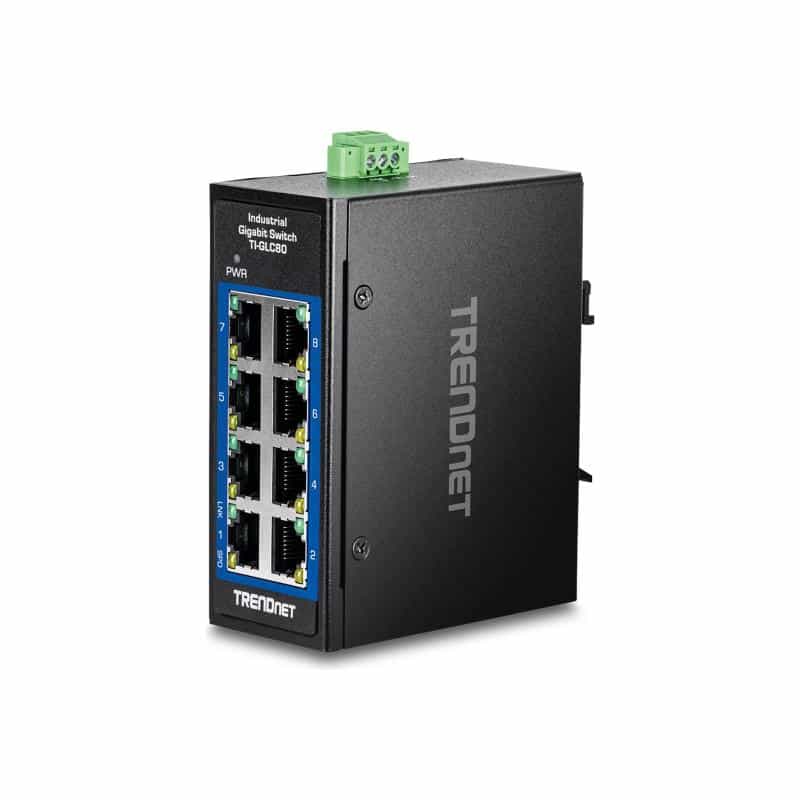 TRENDNET 8-Port Industrial Gigabit DIN-Rail Mini Switch