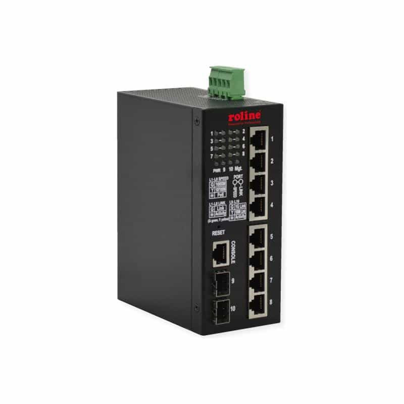 ROLINE Industr. Gigabit Eth. Switch 8x+ 2x dual-speed SFP managed