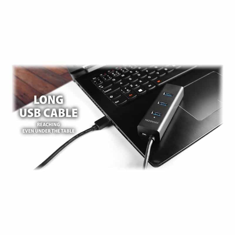 AXAGON HUE-S2BP Schnittstellen-Hub USB 3.0 (3.1 Gen 1) Type-A 5000 Mbit/s Schwarz (HUE-S2BP)