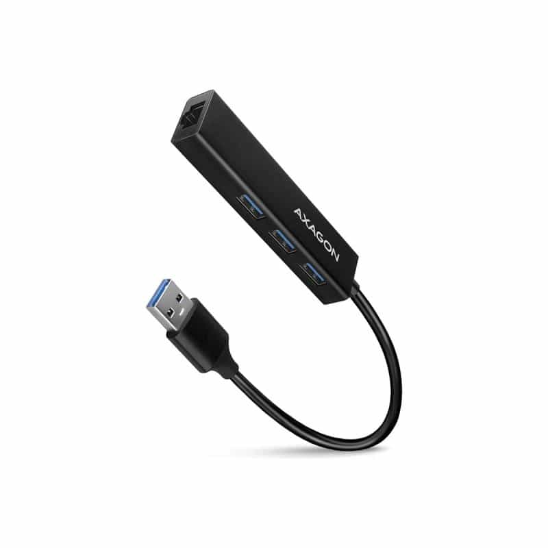 AXAGON HMA-GL3A Multiport-Hub, USB 3.0 Typ A, Gbit-LAN, 3x USB-A, microSD (HMA-GL3A)