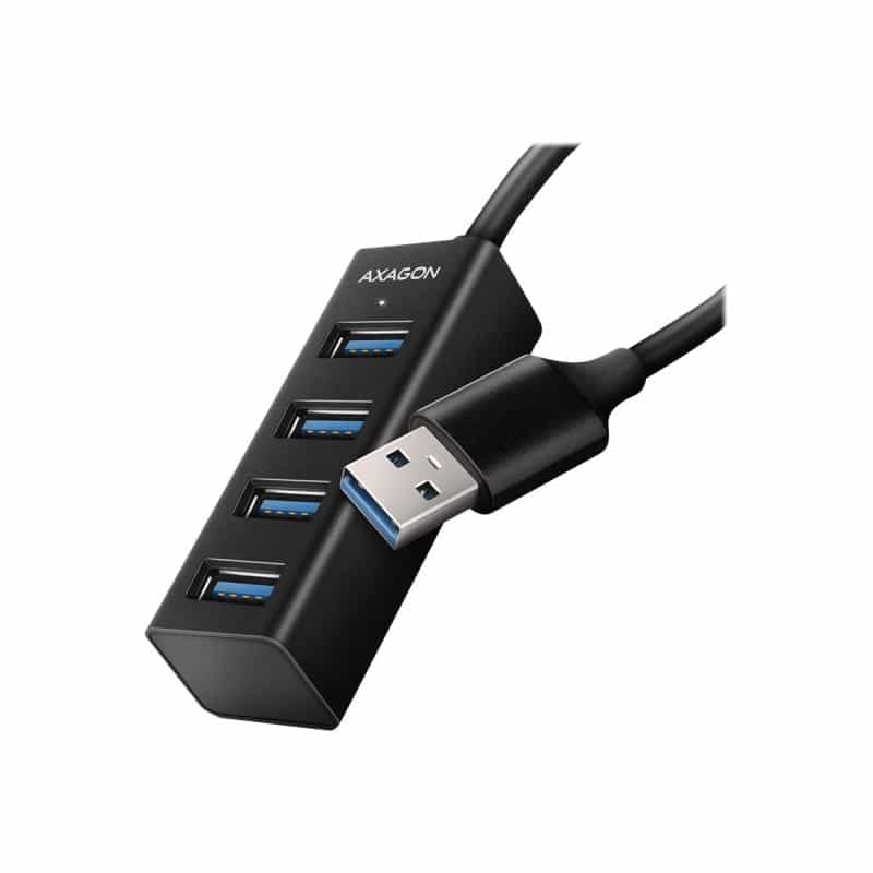 AXAGON HUE-M1A Schnittstellen-Hub USB 3.2 Gen 1 (3.1 Gen 1) Type-A 5000 Mbit/s Schwarz (HUE-M1A)