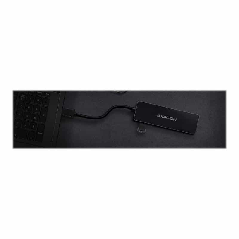 AXAGON HUE-G1A Schnittstellen-Hub USB 3.2 Gen 1 (3.1 Gen 1) Type-A 5000 Mbit/s Schwarz (HUE-G1A)