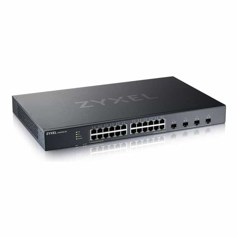 ZYXEL 28-Port Smart Managed Switch, 24x GbE RJ45,  4x 10G SFP+,  Hybrid Mode (Webmanaged und Cloudma