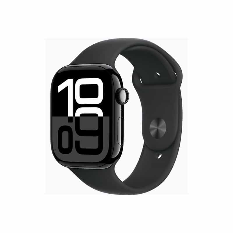APPLE Watch Series 10 GPS 46mm Aluminium Diamantschwarz Sportarmband schwarz - M/L