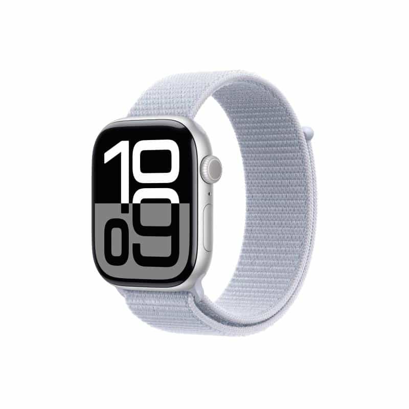 APPLE Watch Series 10 GPS 46mm Silver Aluminium Case with Blue Cloud Sport Loop