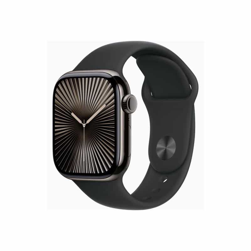 APPLE Watch Series 10 GPS + Cellular 42mm Slate Titanium Case with Black Sport Band - M/L