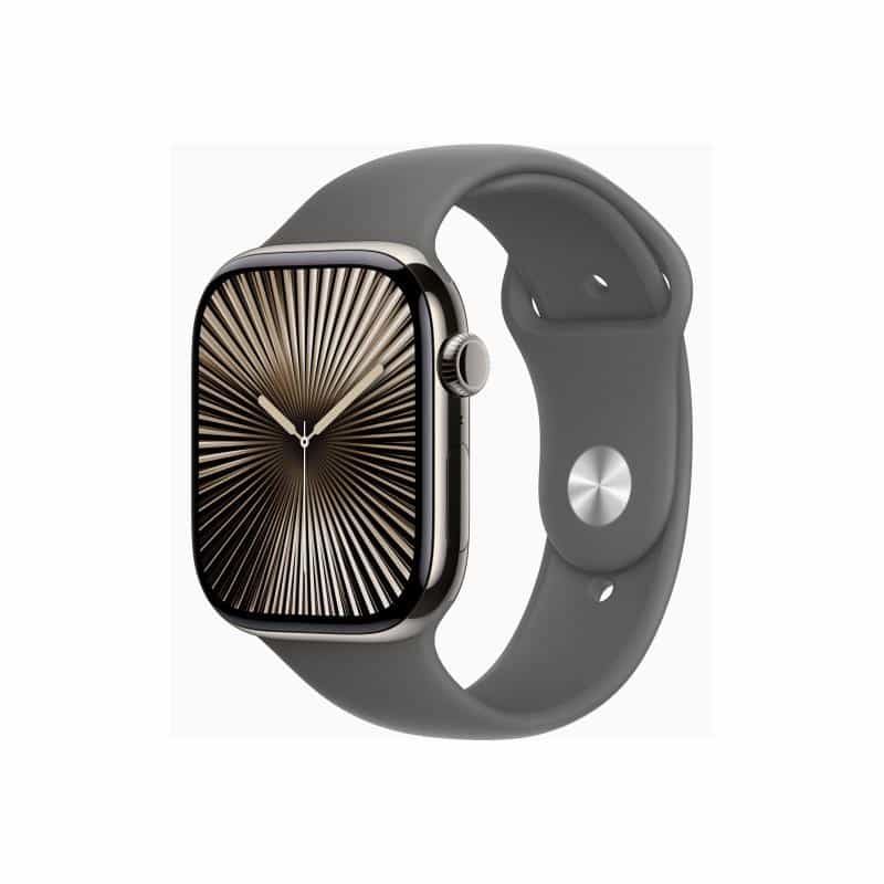 APPLE Watch Series 10 GPS + Cellular 46mm Natural Titanium Case with Stone Grey Sport Band - M/L