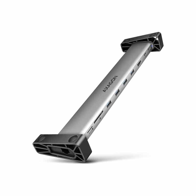AXAGON HMC-10HLS Multiport hub, 4x USB-A and 2x USB-C, HDMI 4K/60Hz, RJ-45, SD/microSD, PD 100W