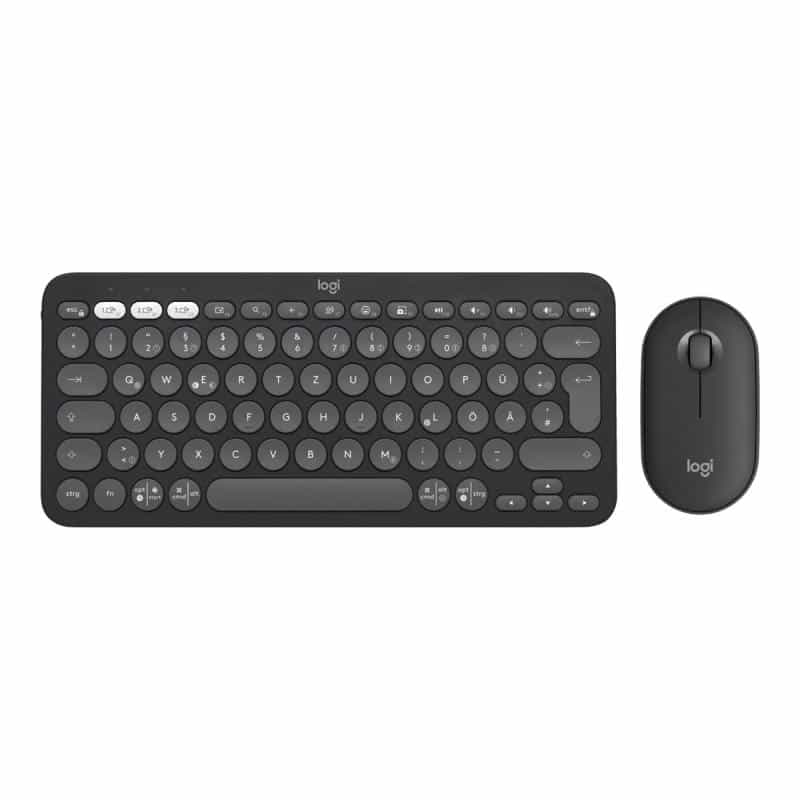 LOGITECH Pebble 2 Combo Tastatur Maus enthalten RF Wireless + Bluetooth QWERTY US International Pink